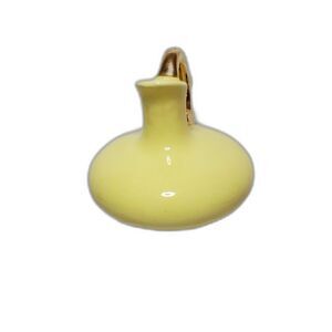 Stunning Vintage Yellow Glaze Oil Dispenser with 22 K Gold on the handle